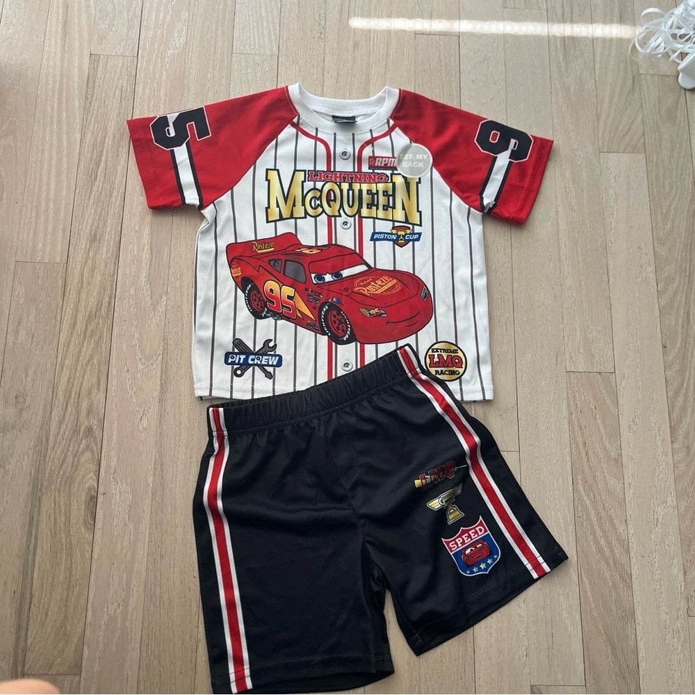 Kids Lightning McQueen Shirt and Shorts Set